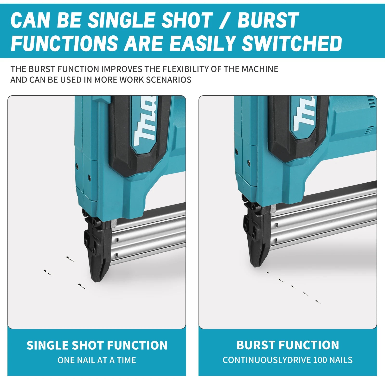 Makita Electric Brushless Nail Gun Fixed Frame Nailing Machine 18V Lithium Battery Pneumatic Woodworking tray finish