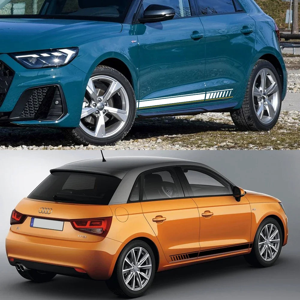Car Door Sticker Side Skirt Graphics Racing Stripes Auto Accessories For Audi A1 8X GB GBA Sportback Ego Plus TFSI E-Tron Urban