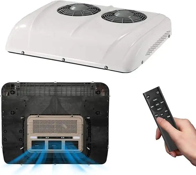 12V Truck RV Roof air Conditioner, Dual Fan/silent RV DC Air Conditioner Suit for Trucks, Campers, Buses, RVs, Trailers