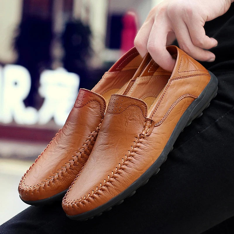 Genuine Leather Men Shoes Casual Italian Mens Loafers Moccasins Luxury Brand Formal Slip on Male Boat Shoes Zapatos De Hombre