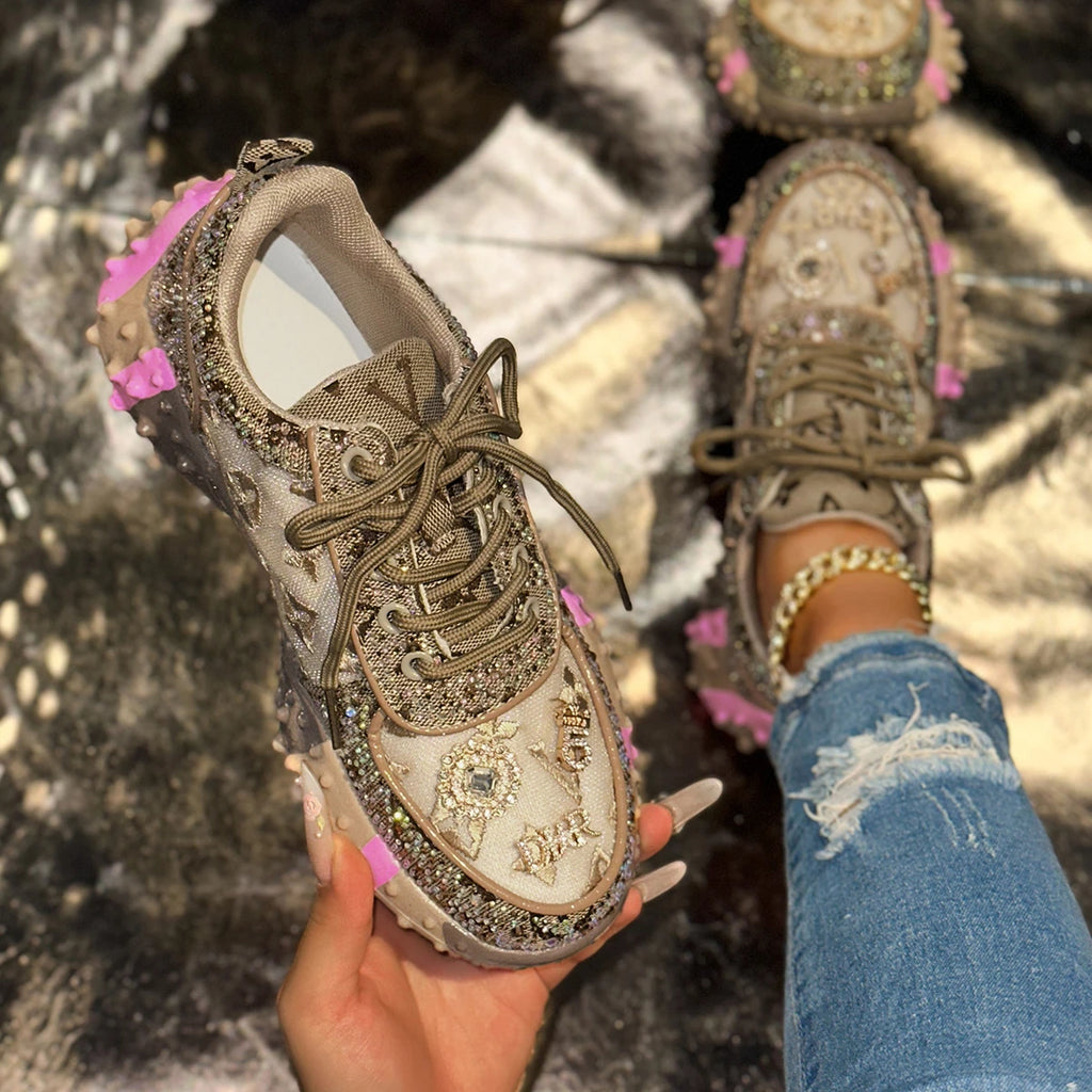 Women Casual Sneakers Fashion Luxury Rhinestone Ladies Shoes New Outdoor Platform Female Sports Shoes Zapatos Mujer shoes women