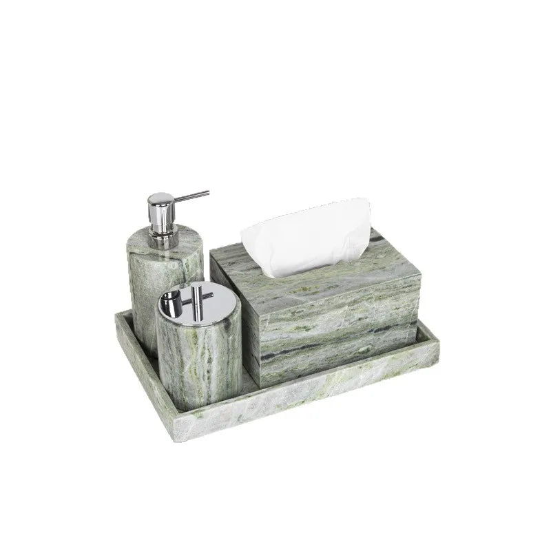 Light luxury marble bathroom, bathroom, storage tray, six-piece set, hotel, homestay bathroom, foreign trade cross-border