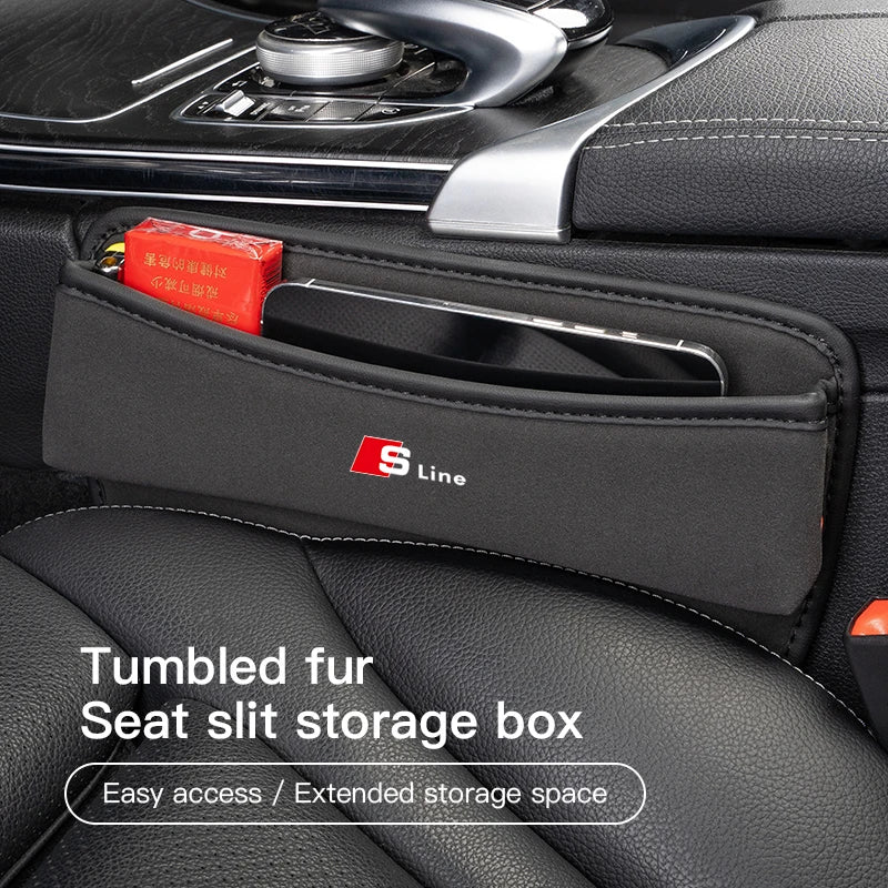 Car Seat Gap Filler Pockets Multifuntion Storage Organizer For Audi Sline A3 A4 A5 A6 A7 A1 A2 A8 Q1 Q2 Q3 Q4 Q5 Q6 Q7 Q8 TT RS3
