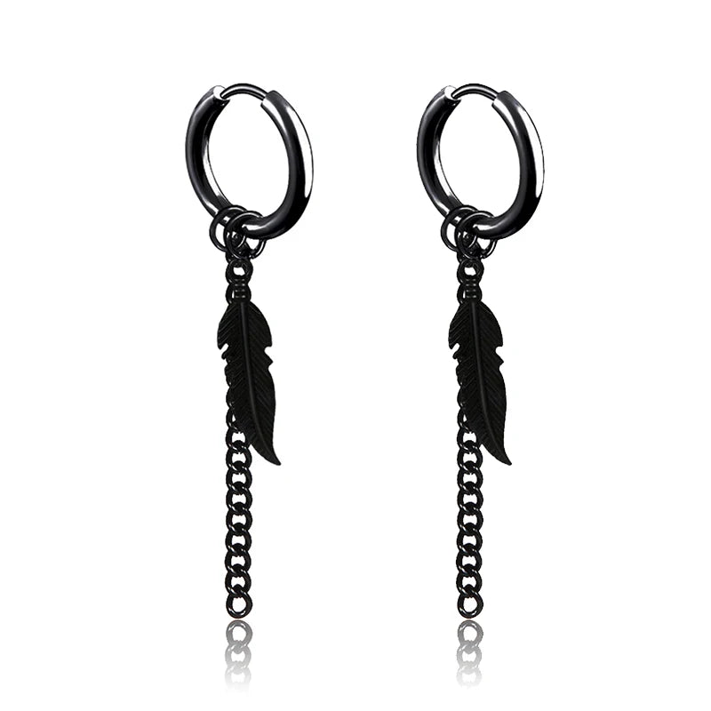 11 Pairs Punk Stainless Steel Stud Earrings Black Earrings Set For Men Women Vintage Hip Hop Piercing Ear Jewelry Accessories