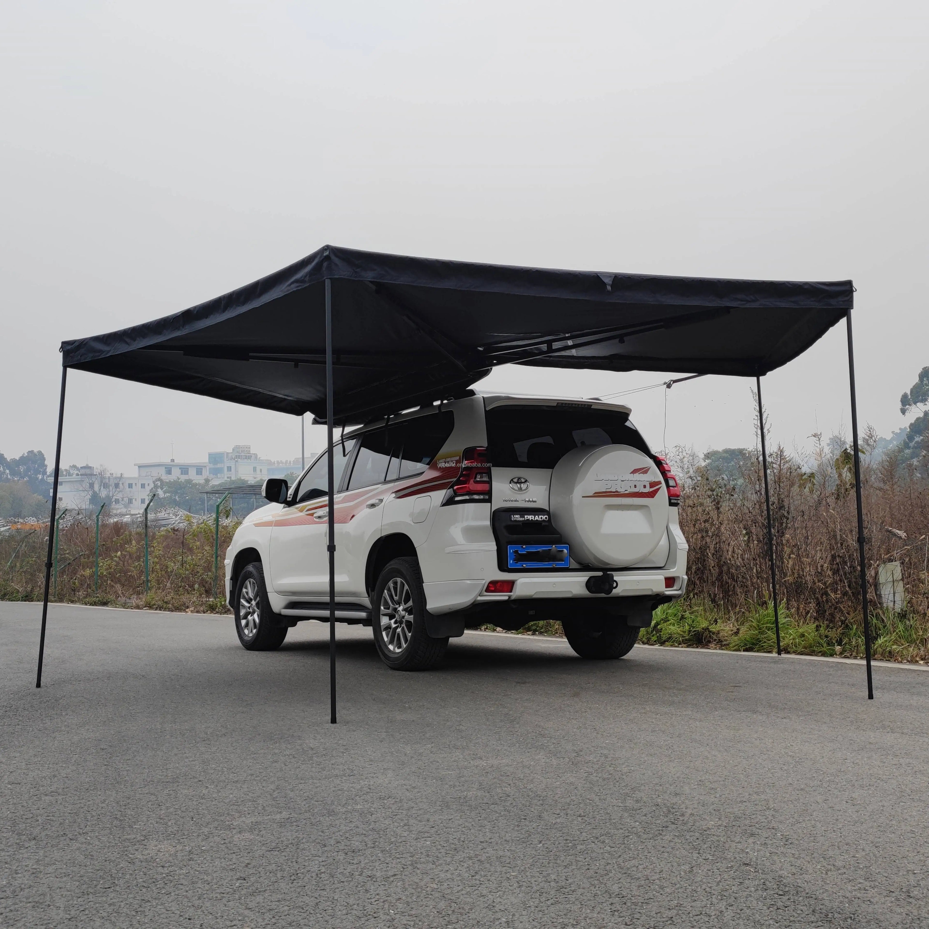 4x4x270cm Hard Shell Roof Top Tent, Waterproof Aluminum Rooftop Tent for Outdoor Camping