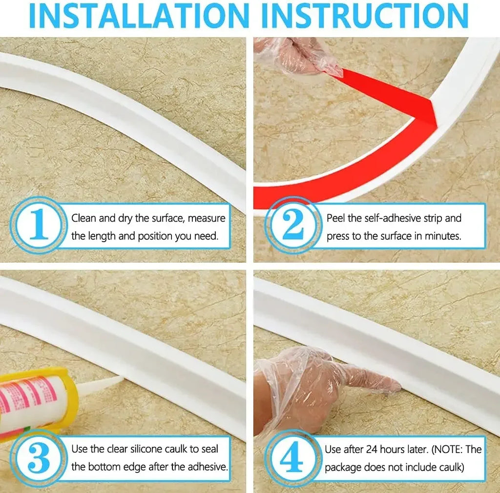 Bathroom Silicone Bendable Water Retaining Strip Shower Water Barrier Highl for Kitchen Separation Shower Accessories