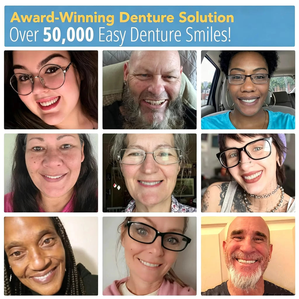 Premium Custom Upper & Lower Full Mouth Silicone Dentures, Lifelike Natural Teeth All-Day Comfort Boost Confidence & Oral Care