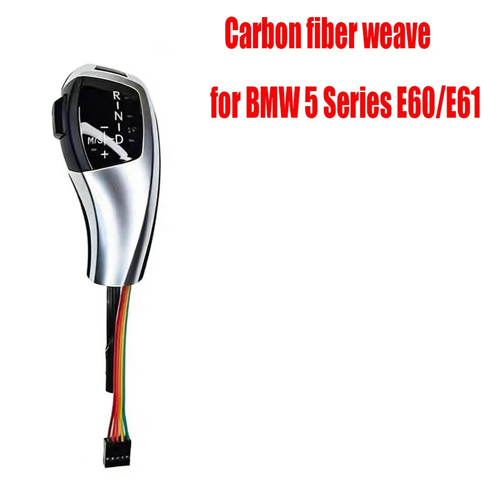 LED Electronic Gear Shift Knob for BMW E60 E61 E63 E64 E90 E92 E93 M3 M5 M6 Carbon Fiber/Black/Silver AT Car Gear Shifter Lever