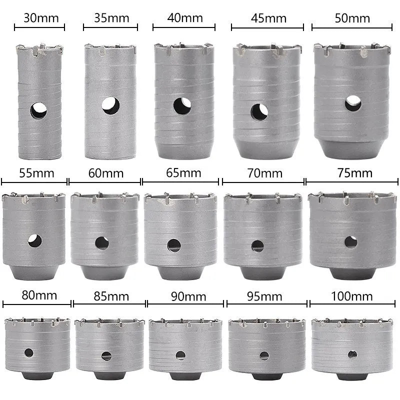 SDS Plus Wall Hole Saw Drill Bit Concrete Hole Saw Hole Cutter Concrete Cement Stone Drilling Tool 30-100mm