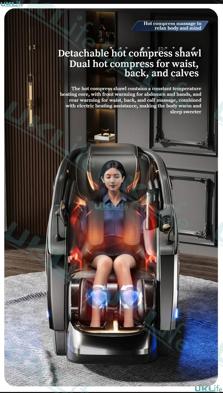 2026 MAX6D Dual-Core Jade Massage Chair with Calf Massage, 152cm Dual SL Track, AI Voice Control, Zero Gravity Mode
