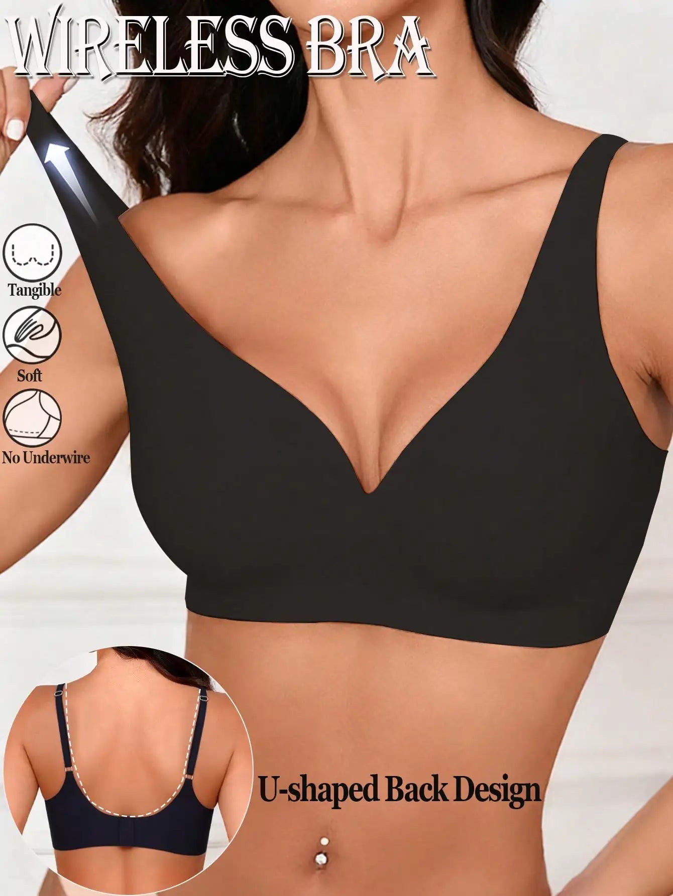 Women Seamless Push Up Bra No Show Brassiere Removable Pad Bralette NudeFit Bras Intimates Casual Comfortable