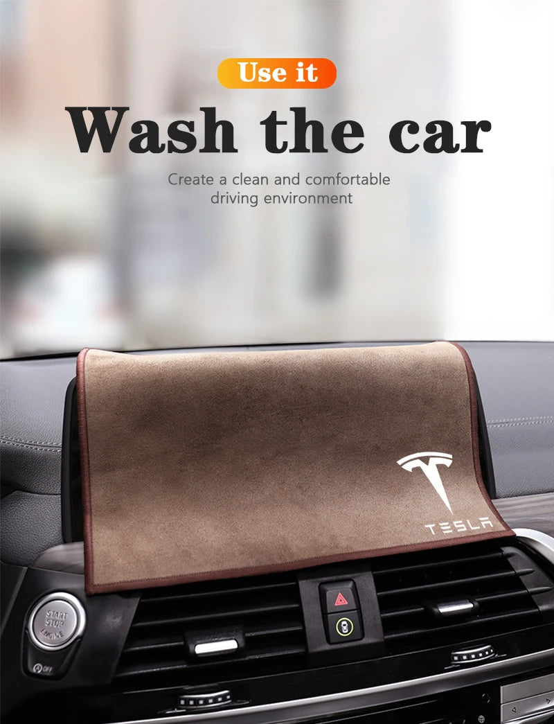 Microfiber Towel Car Cleaning Care Accessories for Tesla  Model 3 Highland 2023 Model S Model X Model Y