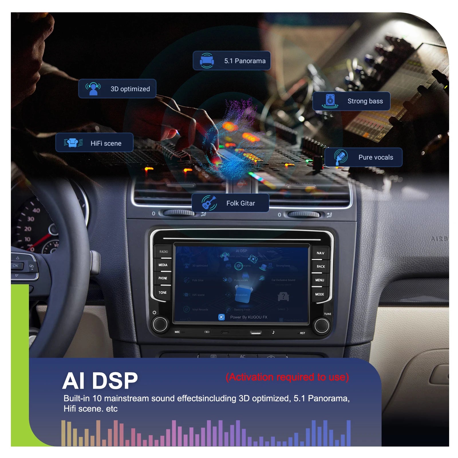 Podofo 7 "9" CarPlay Android Car Radio For Volkswagen VW Golf Passat JETTA Skoda SEAT Car Intelligent System 2din GPS Car Radio