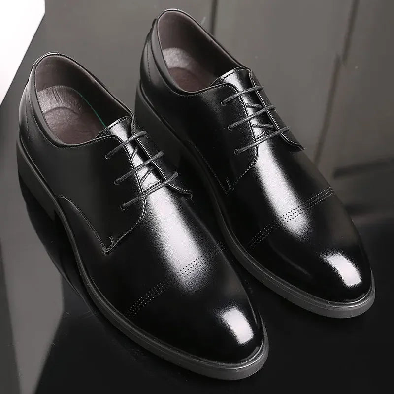 2025 Formal Height Increasing Shoes Man Taller Elevator 6CM Invisible Insole For Men Heighten Increased Oxfords Business Lift