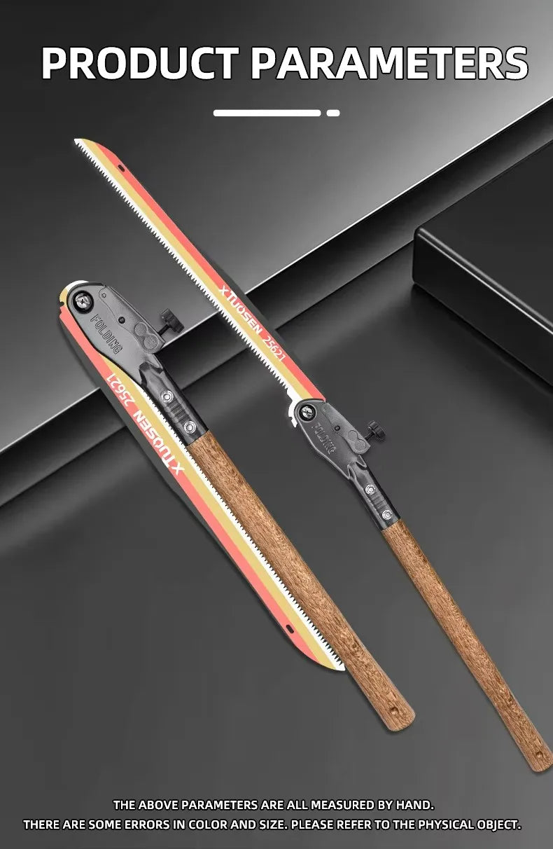 long saw for trimming trees Folding woodworking hand saw carbon steel sharp outdoor trimming tool wooden handle