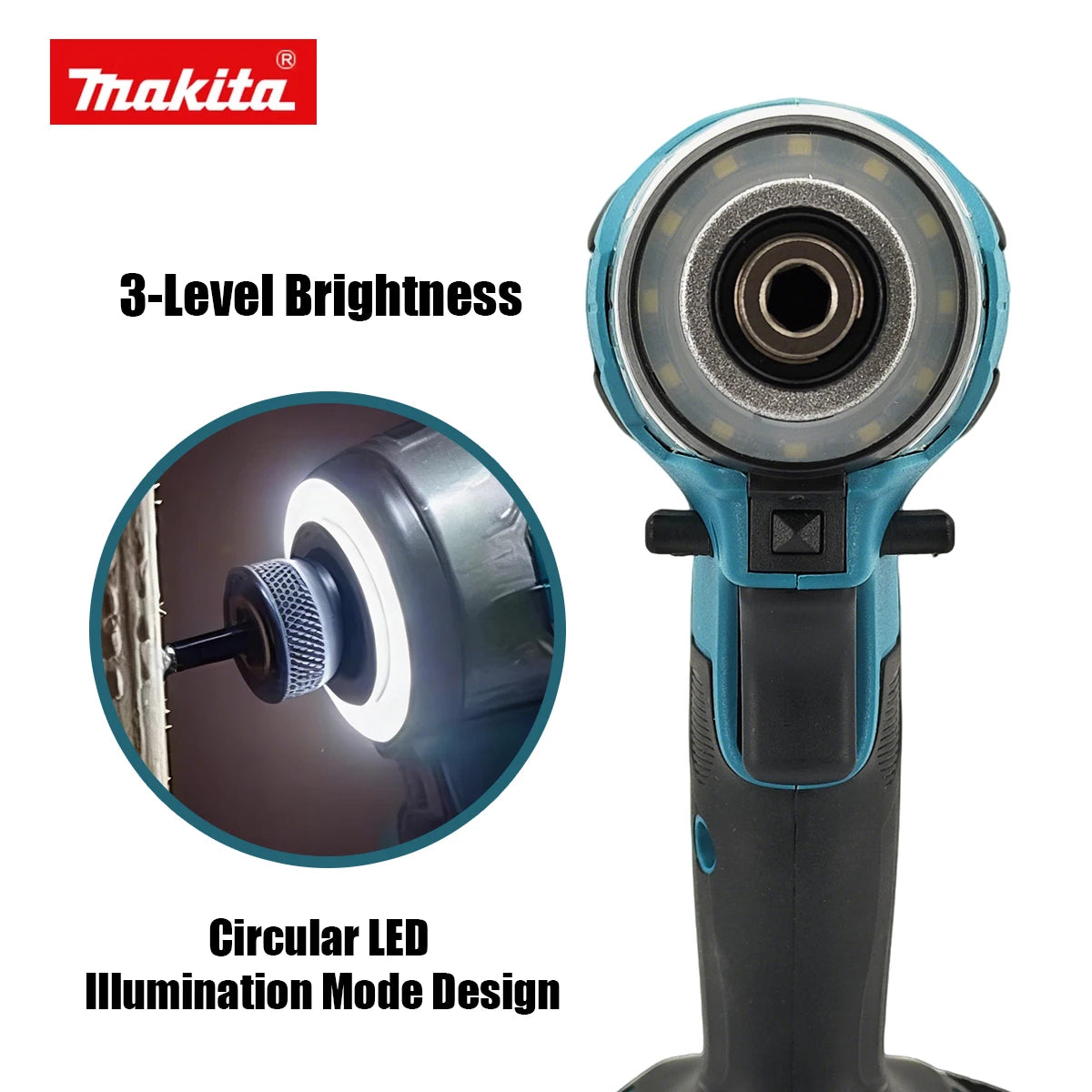 Makita DTD173 180Nm 18V Brushless Impact Driver with Ring Light Max Torque Cordless Power Tool for Screw Bolt Wood Home DIY