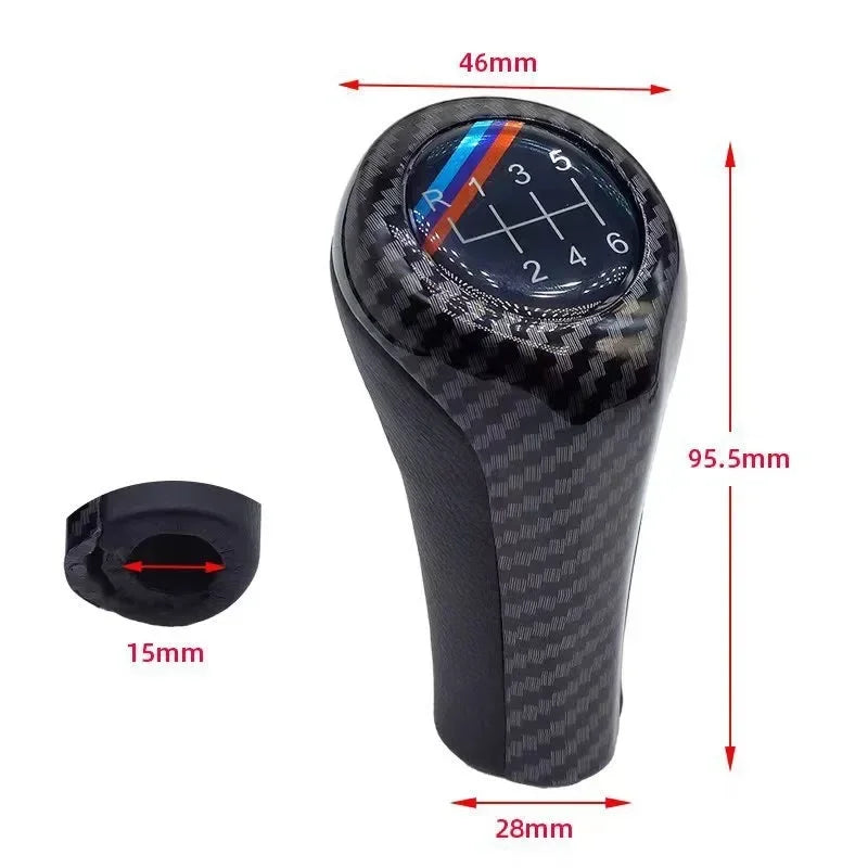 Carbon Leather Gear Shift Knob for BMW 1 3 5 6 Series M3 M4 M5 X5 X6 E30 E32 E34 E36 E38 E39 E46 E53 E60 E83 E84 E87 E90 E91 E92