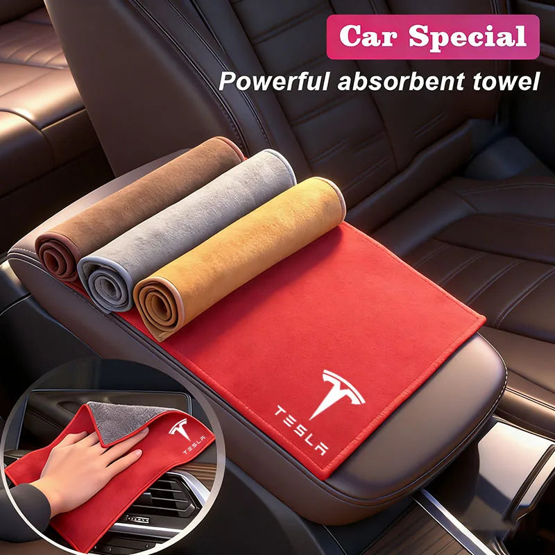 Microfiber Towel Car Cleaning Care Accessories for Tesla  Model 3 Highland 2023 Model S Model X Model Y