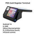 Z108 Android 14 Dual-Screen Desktop Tablet Cash Register with 8" Touch Display NFC Scanner 58/80mm Thermal Printer POS Terminal