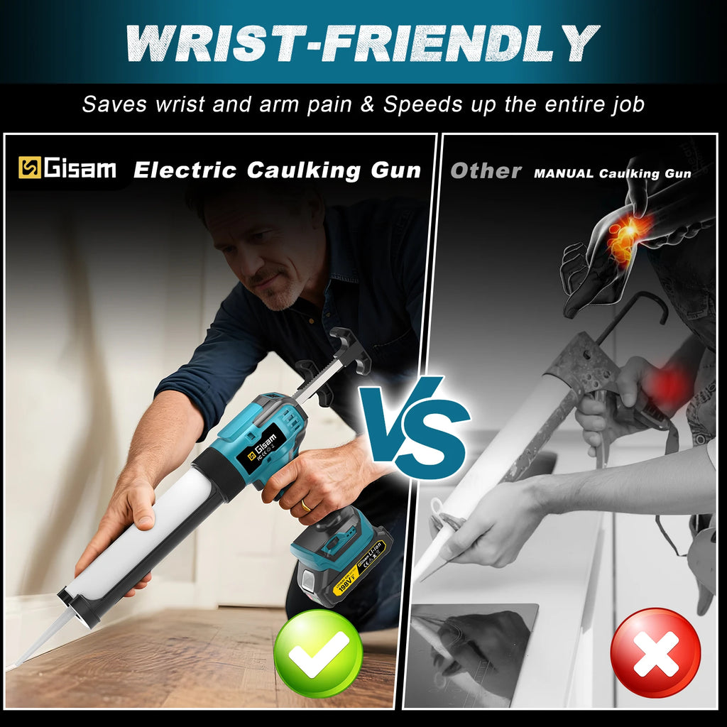 Gisam Cordless Electric Glue Gun Multi-function Glass Caulking Gun Adhesive Glue Sealant Power Tool For Makita 18V Battery Pin
