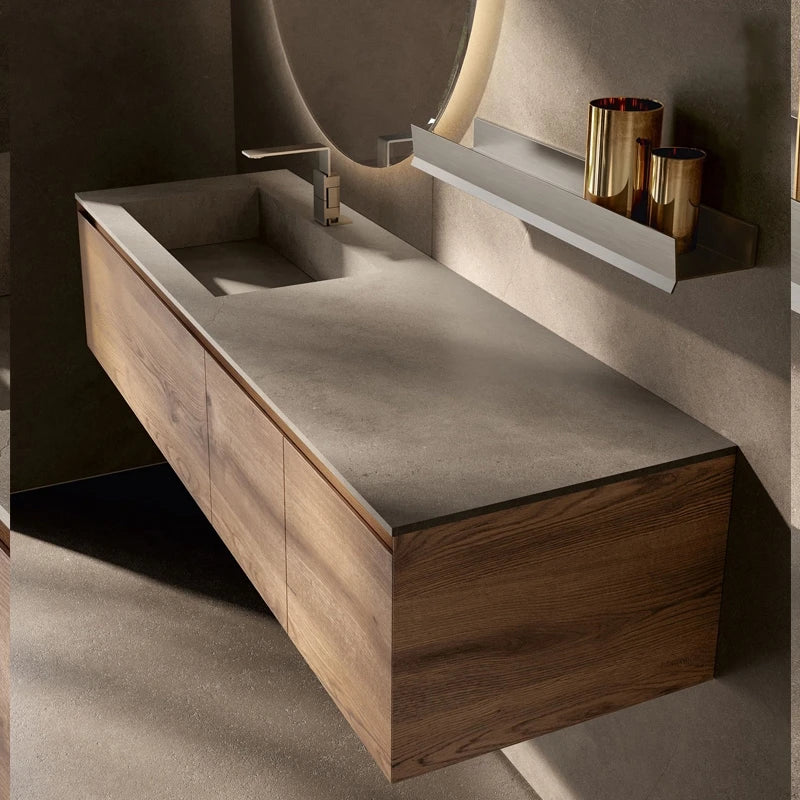 Customized Simple Design Wall Mount Bathroom Vanity Cabinets Bathroom Cabinet Vanity with Mirror and Basin
