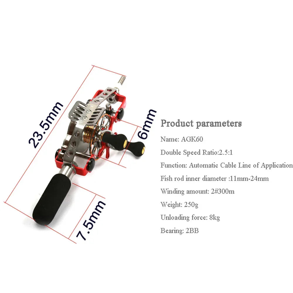 Automatic Discharge All-Metal Body Hollow Fishing Reel DIY Modification Wire-speed Play in The Inner Alignment for Most Hand Rod