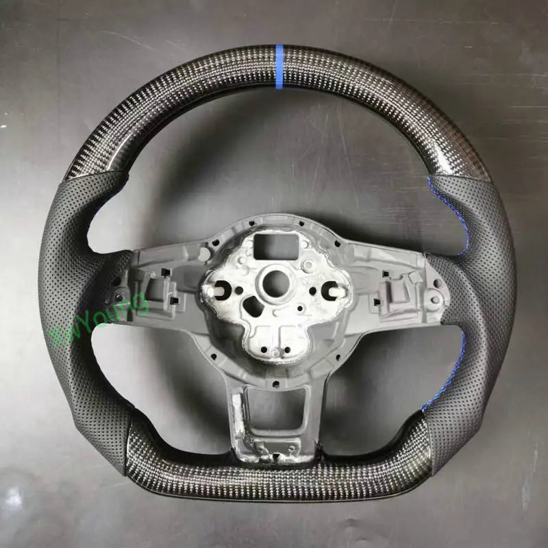 100% Real Carbon Fiber Steering Wheel For VW Volkswagen Golf 7 Rline GTI GTS GTD GTE Polo GTI Scirocco T-ROC Tiguan