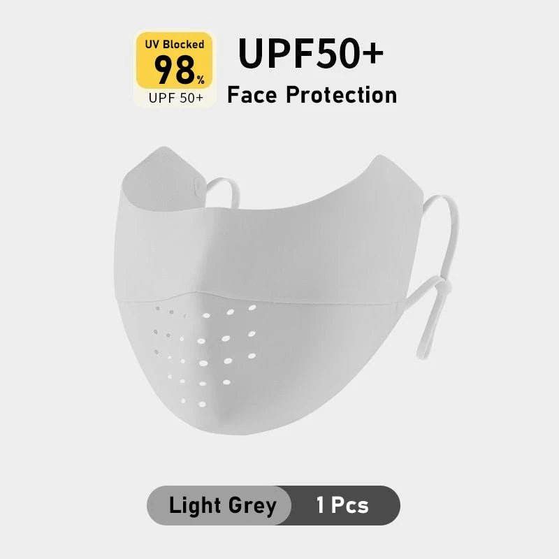 Summer Ice Silk Face Mask UV Sun Protection Respirator Men Women Adjustable Breathable Mask For Outdoor Running Cycling Sports