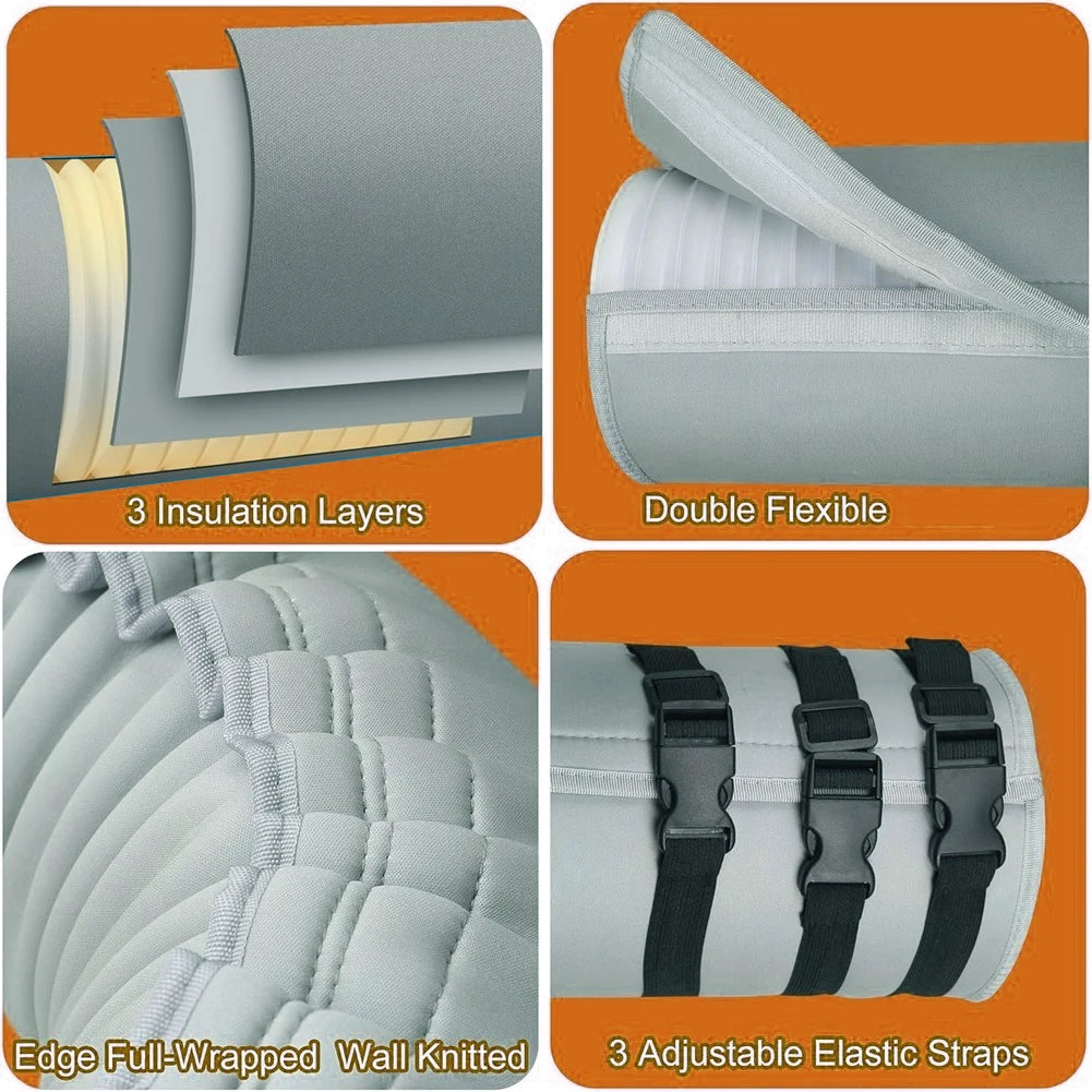 1pcs Portable AC Hose Insulation Sleeve Air Conditioner Hose Cover Duct Vent Cover Mobile Air Conditioning Hose Sheath