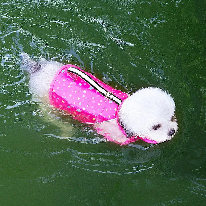 Summer Pet Dog Life Jacket with Removable Front Float Adjustable Dog Life Vest Swimsuits for Small Medium Large Dogs Swimming