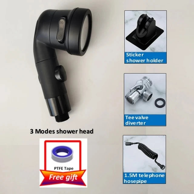 3 Mode Bidet Faucet External Shower Head Bathroom Kitchen Basin Tap Adapter Splitter Set Water Diversion Shower for Beauty Salon