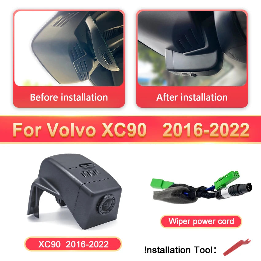 HD 4K 2160P Dash Cam Camera Car DVR Video Recorder For VOLVO XC40 XC60 XC70 XC90 V40 V60 V90 S60 S90 S80 S80L C40 for Polestar 2