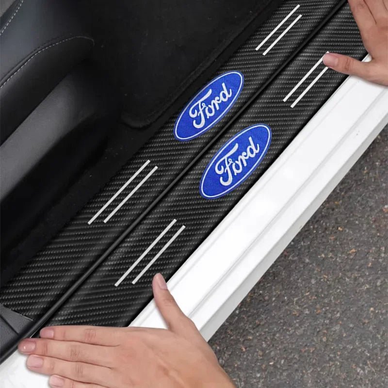 4/1Pc Carbon Fiber Car Door Edge Sill Protector Strip 3D Sticker For Ford Fiesta MK7 Mondeo MK4 ST Focus MK1 MK2 MK3 Focus 2 3 4