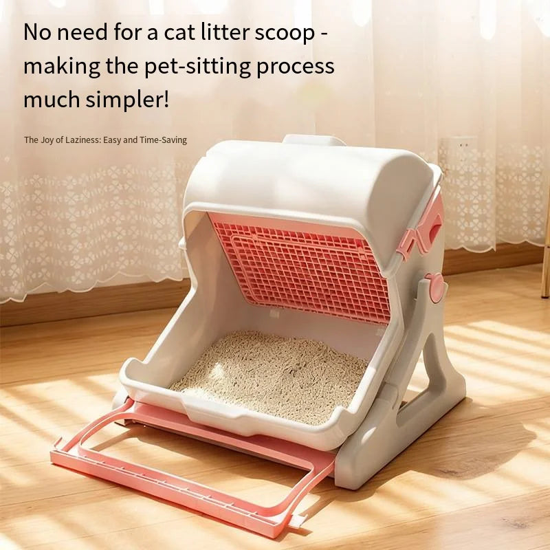 Pet Semi-Automatic Quick Cleaning Cat Litter Box Luxury Cat Toiletraining Kit Sandbox Bedding Bedpans Pet Mascotas Kitten