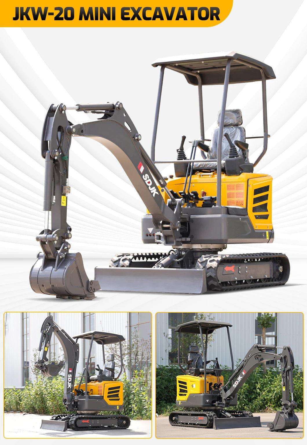 Hot selling mini excavator, multifunctional tracked agricultural mini bagger customized enclosed excavator for quick delivery