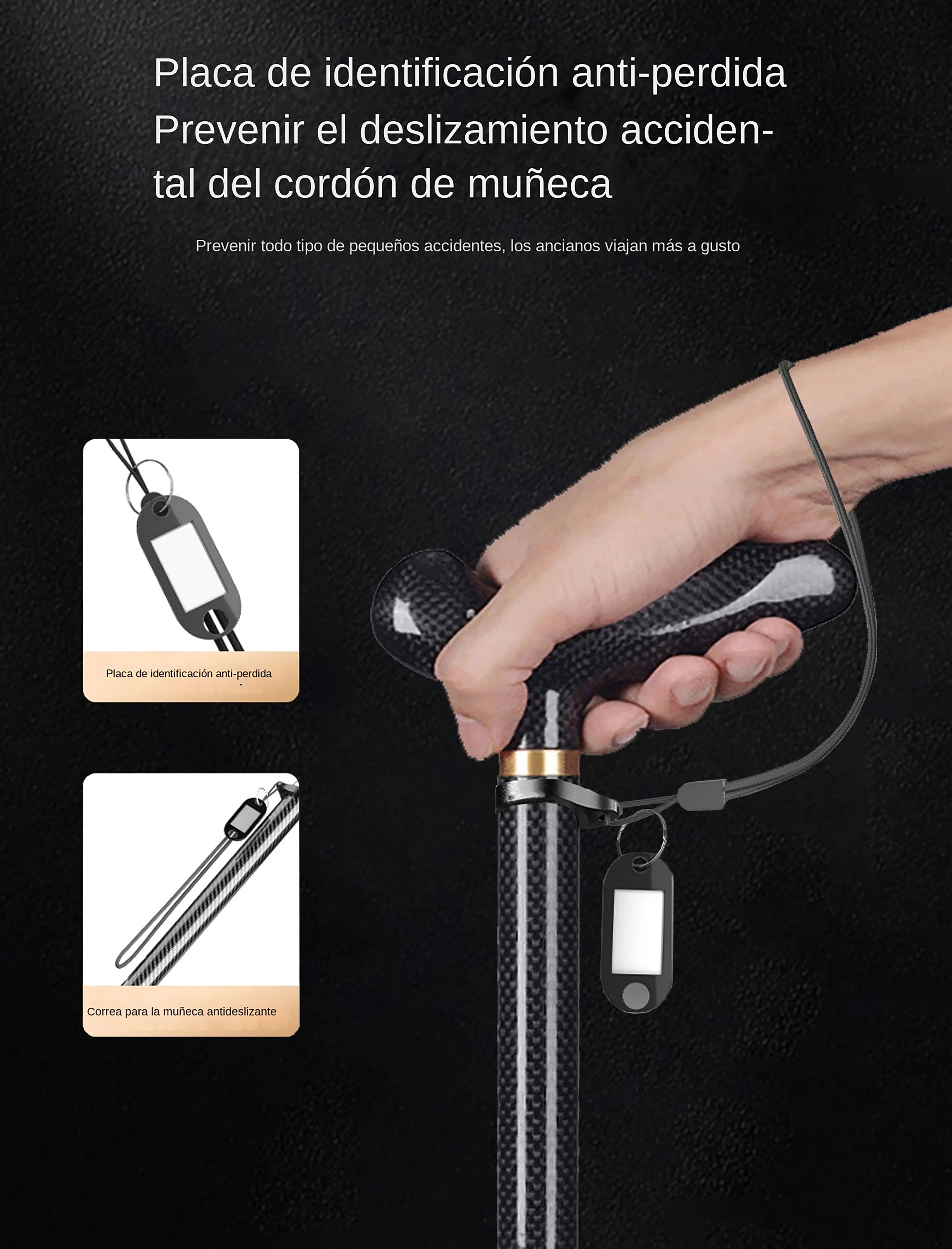 Ultra-light Retractable Carbon Hiking Booster Walking Anti-Slip Breaking Four-Legged Stable Armrest Stick Column Stick Device