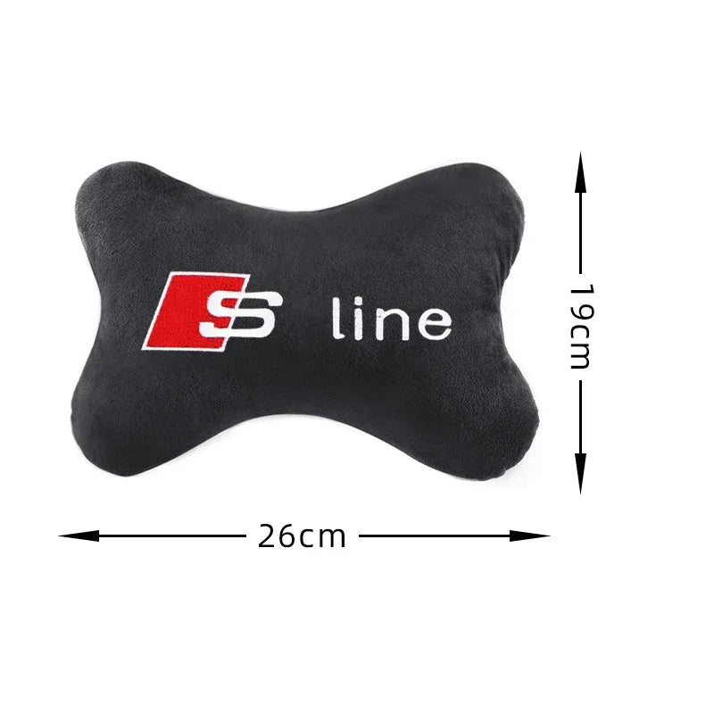 Car Neck Pillow Headrest Pad for Audi sline A4  B7 B8 B9 A3 8P 8V 8L A5 A6 C6 C5 C7 4F A1 A7 A8 Q2 Q3 Q5 Q7 RS3 RS4 RS5 RS6 TT