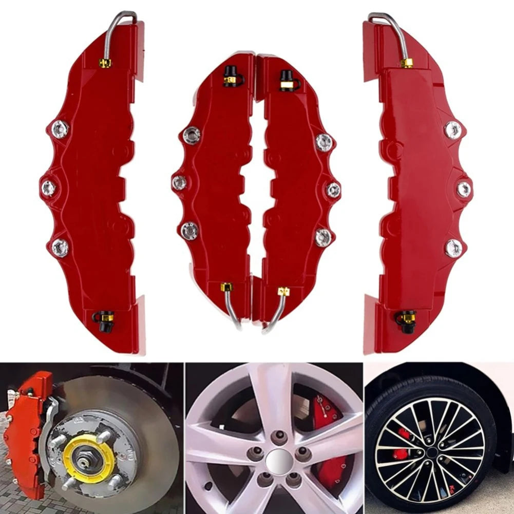 2pcs Car Tire Wheel Hub Disc Brake Caliper Cover Car Disc Brake Caliper Covers Modification for 14-18inch Front Rear Wheel Hub