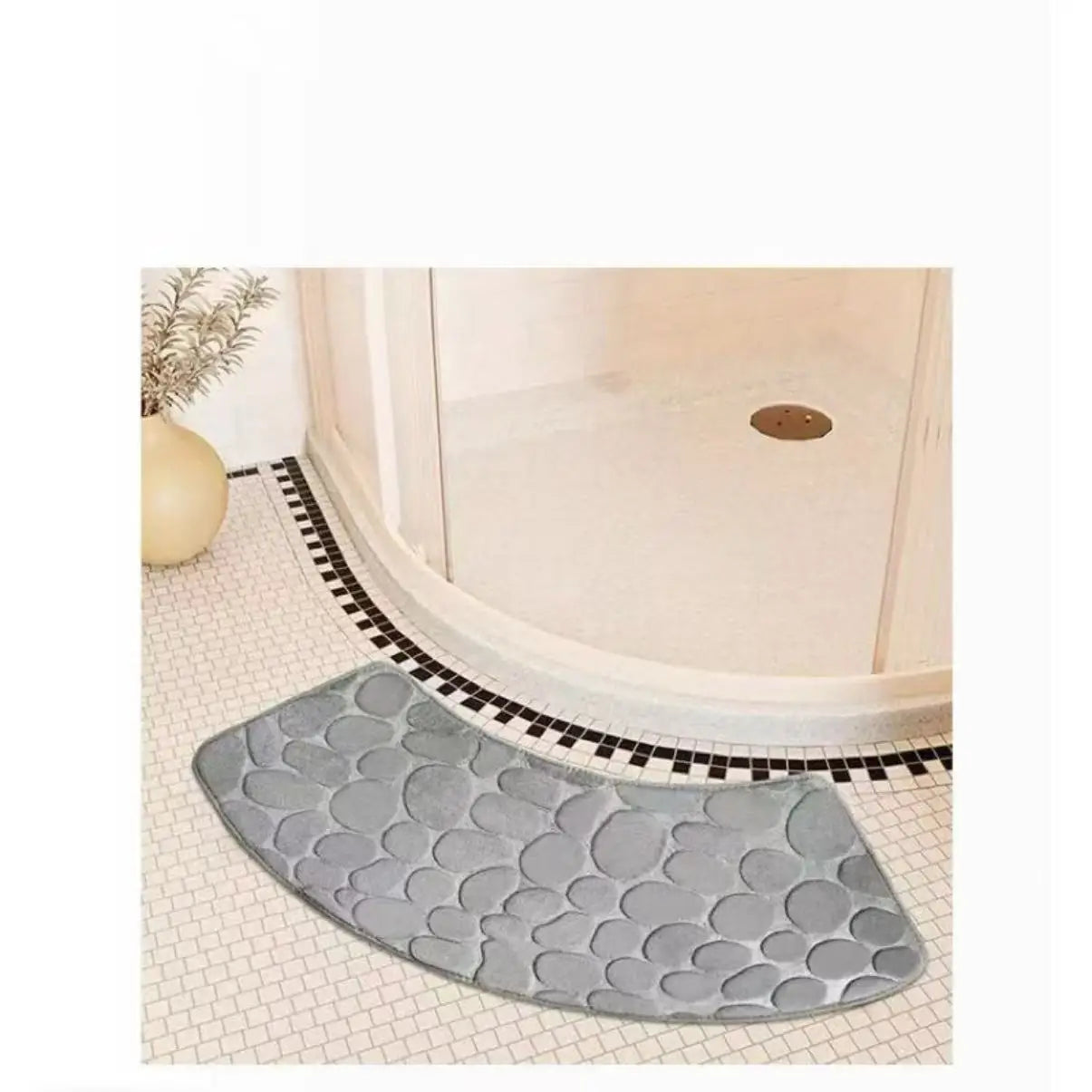 Curved bathroom mat thickened shower room absorbent door mat toilet bathroom non-slip mat dirt-resistant entrance mat