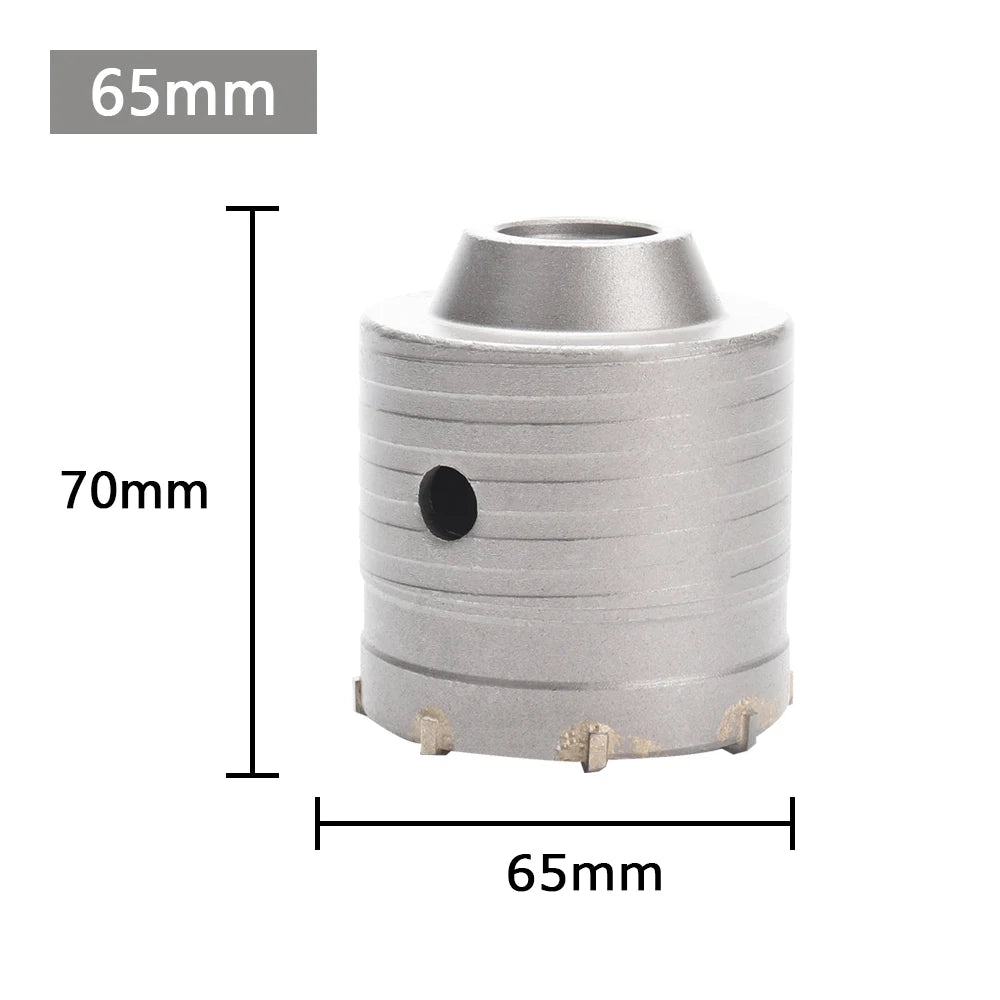 30-100mm Concrete Wall Hole Saw, SDS Plus Shank Impact Drill Bit, Suitable for Drilling Concrete, Brick, Stone and Walls
