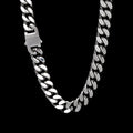 Wholesale Hip Hop Jewelry Stainless Steel Men Flat 4 Side Curb Cuban Link Chain Necklace For Men Drop Shipping