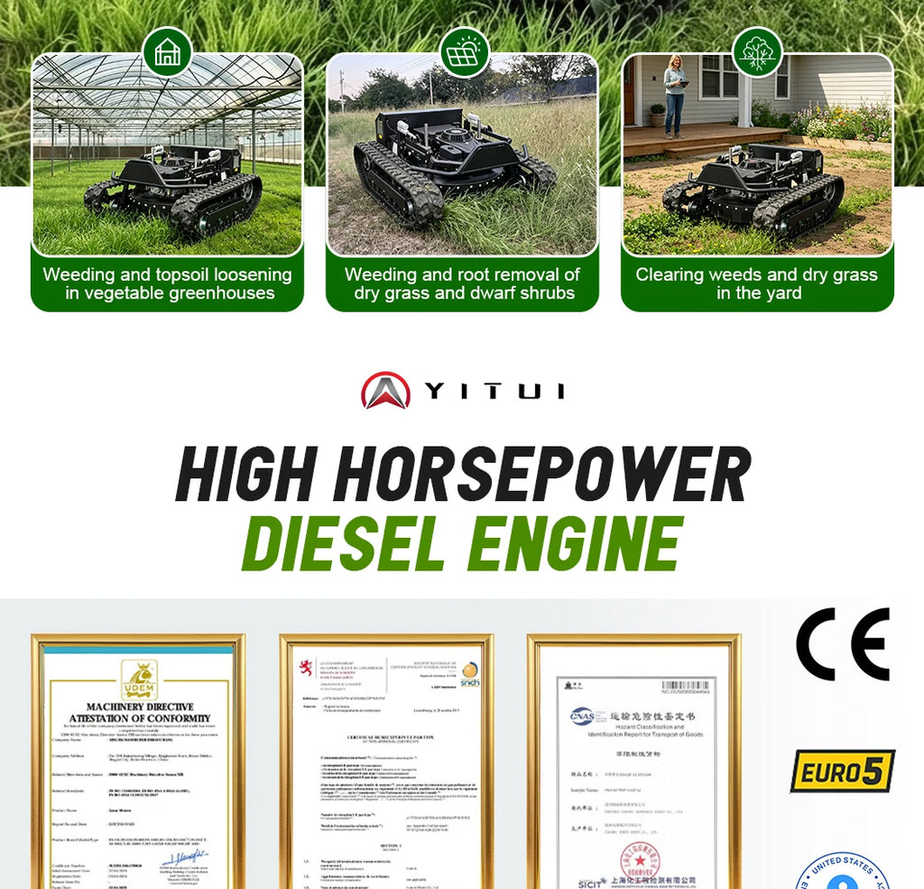 Customized Lawn Mower with Remote Control High Efficiency Low Power Consumption Suitable for Various Grass Types