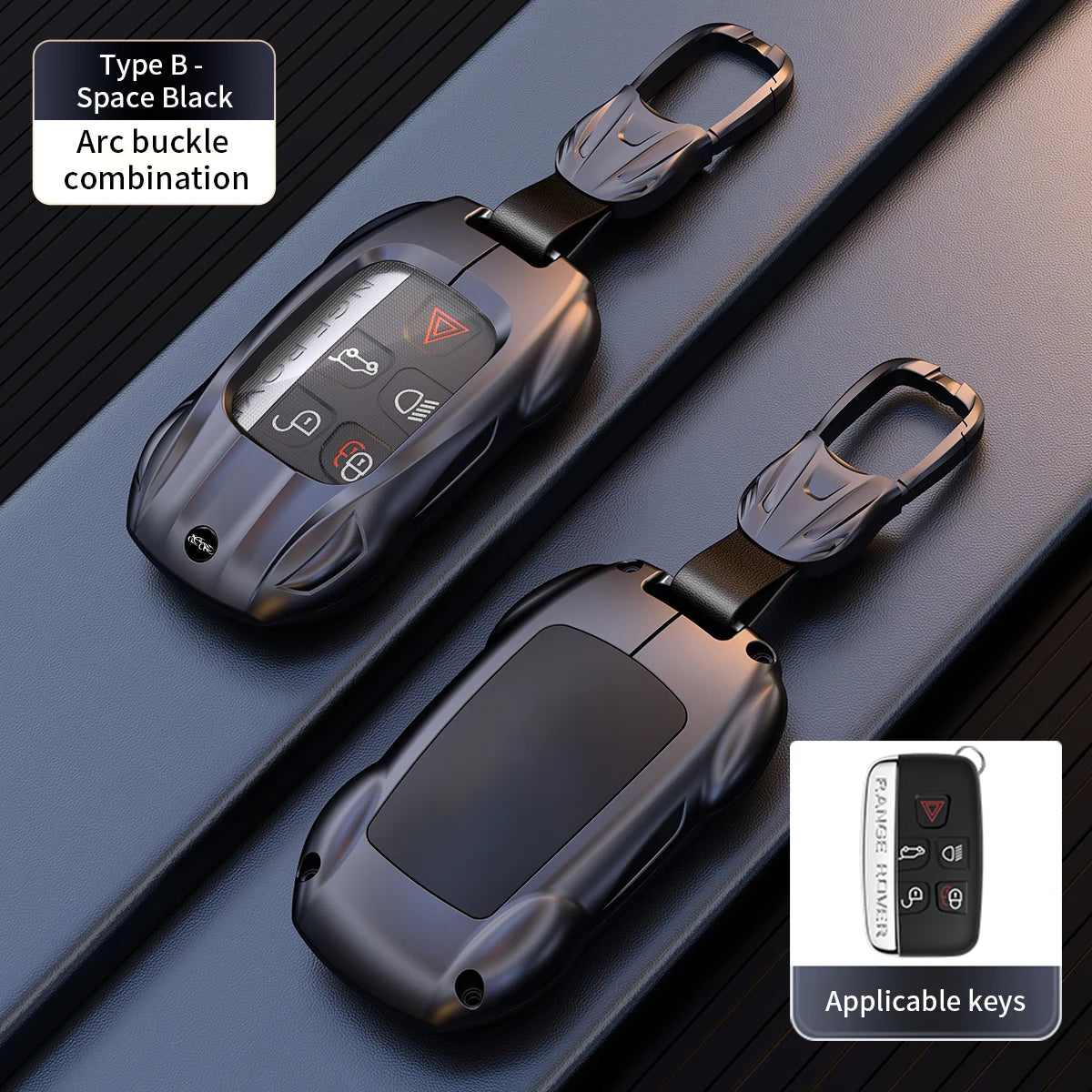 Leather Metal Car Key Case Cover Bag For Land Rover Range Rover Sport Evoque Freelander Velar Discovery 4 Jaguar XE XJ XF Guitar