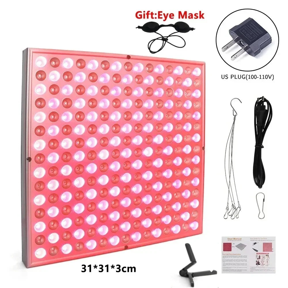 LED Red Light Therapy Panel Lamp for Facial Anti Aging Skin Care Beauty 225 LED Light Body Pain Relief Physical Therapy Tools
