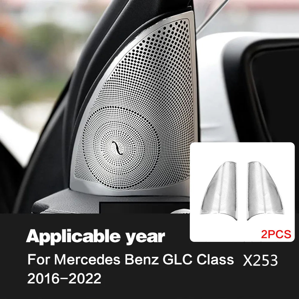 Car Door Audio Cover Speaker Decor Loudspeaker Trim Interior Accessories For Mercedes Benz W205 W213 X253 GLC C E Class E200 200