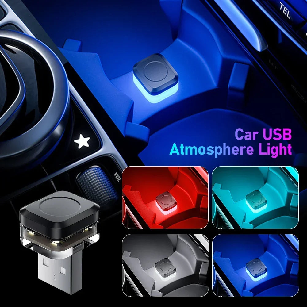 1/2PCS Mini USB Car LED Light Auto LED Interior Lighting DC 5V USB LED Atmosphere Light Laptop Keyboard Light Decoration Night