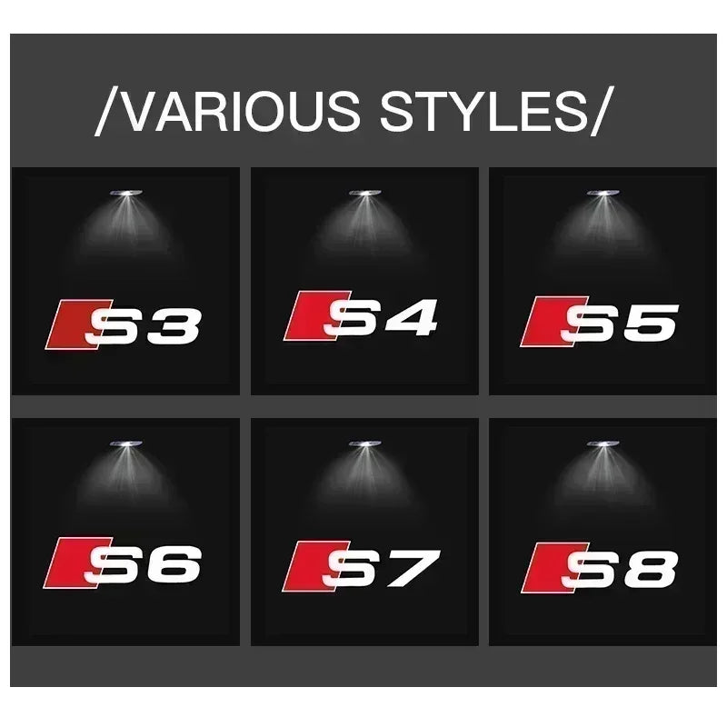 2Pcs Led Logo light Welcome Light For AUDI line S3 S4 RS S6 S5 S7 S8 A3 A4 A5 A6 A7 Q3 Q7 quattro Projector Shadow Ghost Lamp
