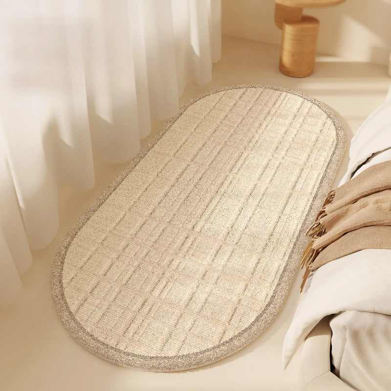 Tapis de style moderne pour chambre à coucher, doux et moelleux, pour la décoration du salon, tapis simple et épais en peluche pour le chevet, lavable, pour le salon.