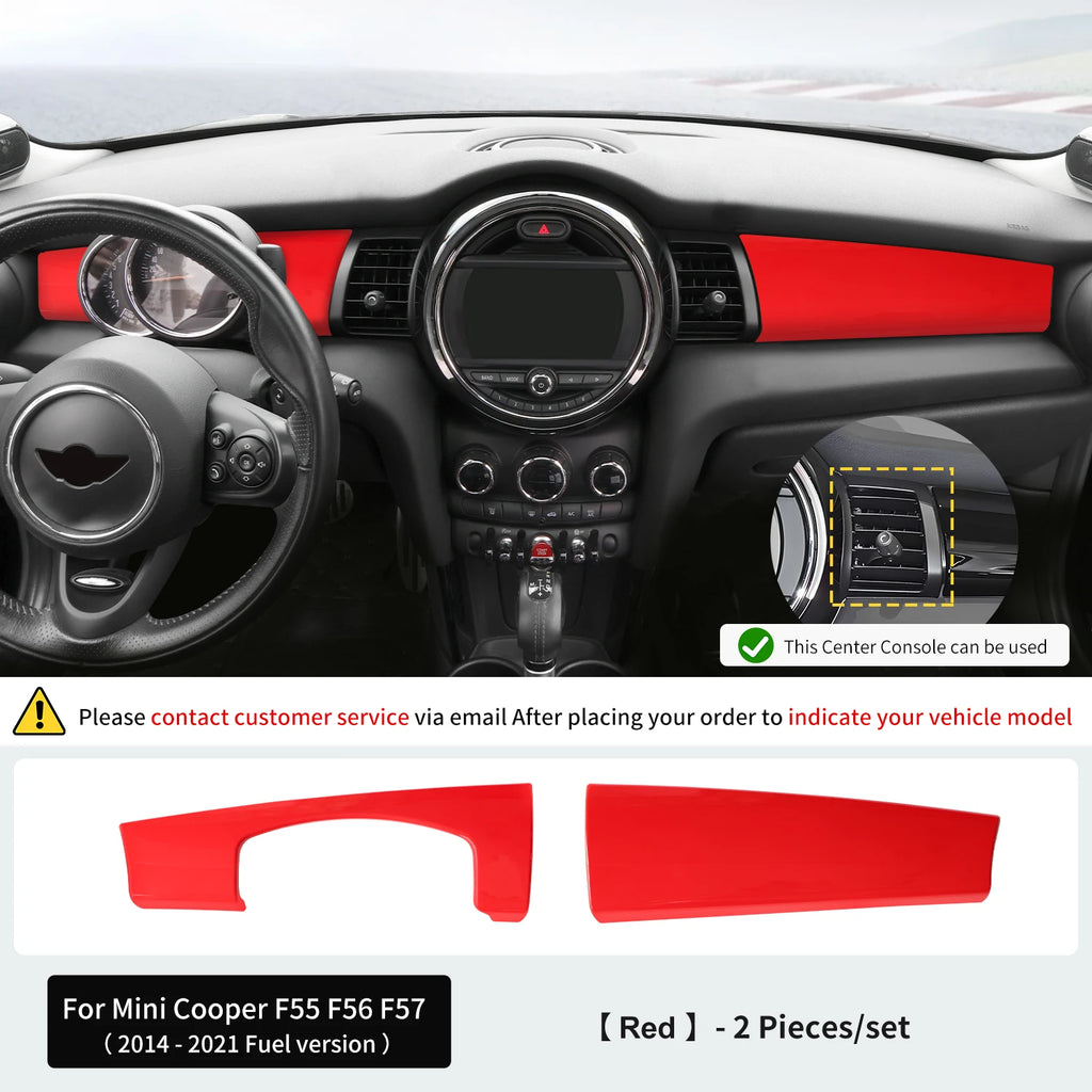 Car Dashboard Decorative Shell ABS Leather For Mini Cooper F55 F56 F57 2014-2021 Center Console Decorative Shell Car Accessories