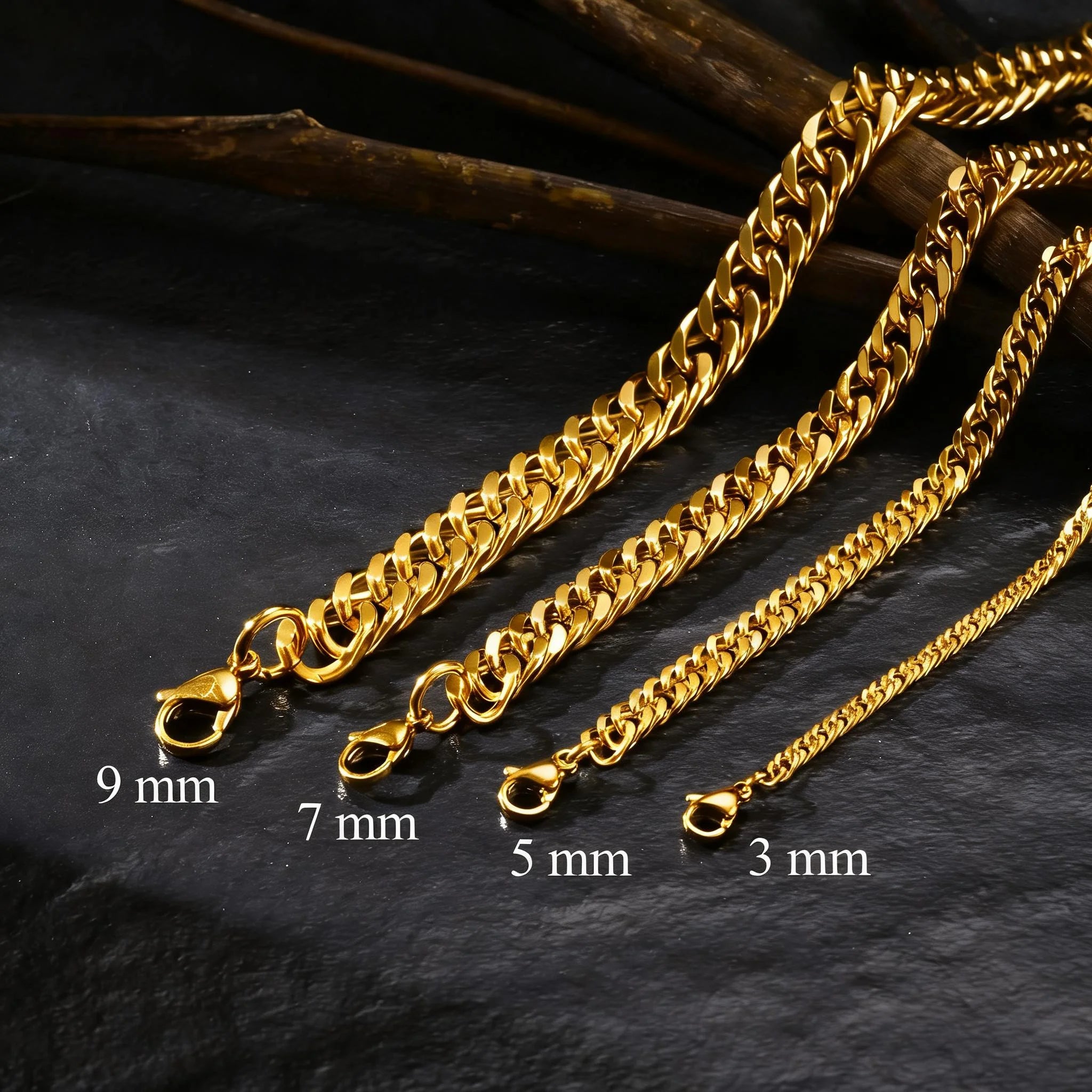 Punk  Chunky Cuban Chain Necklace for Men,Silver Gold Color Stainless Steel Miami Link Collar,Vintage Hip Hop Jewelry Gift